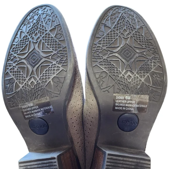 Me Too Zadiee Mules Shoes Women's 6M Beige Suede Stacked Heel Slip On - Picture 10 of 11